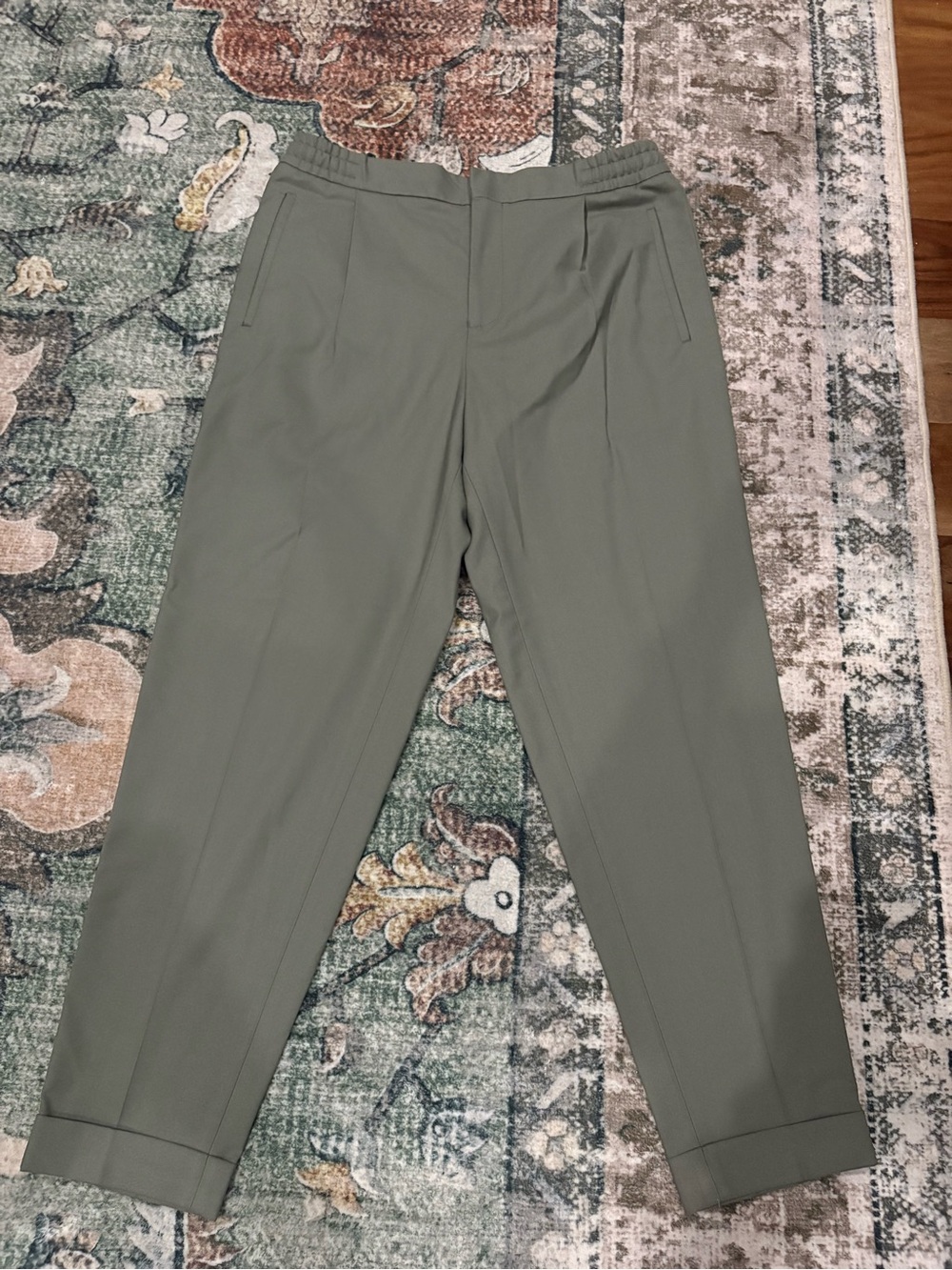 Reiss Olive Tailored Dress Trousers